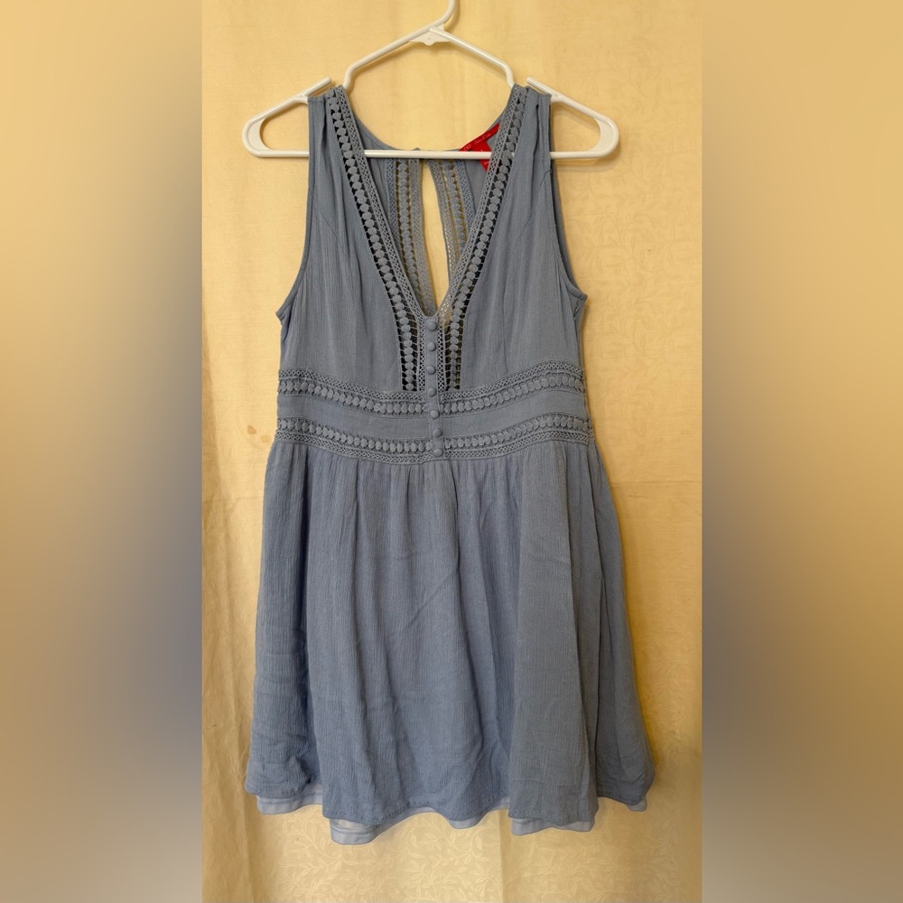 C&V Chelsea and Violet Dress, Women’s size Large Slate Blue Boho Style Dress